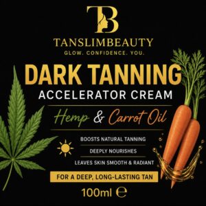 Desirably dark tanning accelerator cream with hemp and carrot oil 100ml